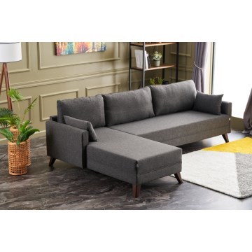 L formos kampinė sofa RIGA, antracito, kairinė