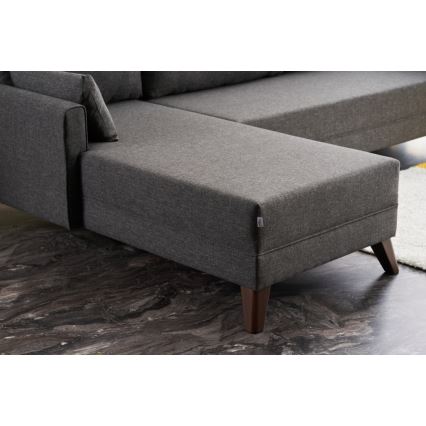 L formos kampinė sofa RIGA, antracito, kairinė