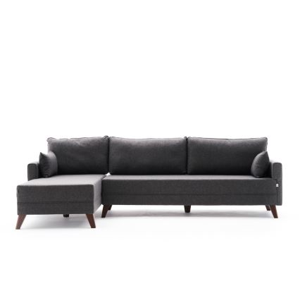 L formos kampinė sofa RIGA, antracito, kairinė