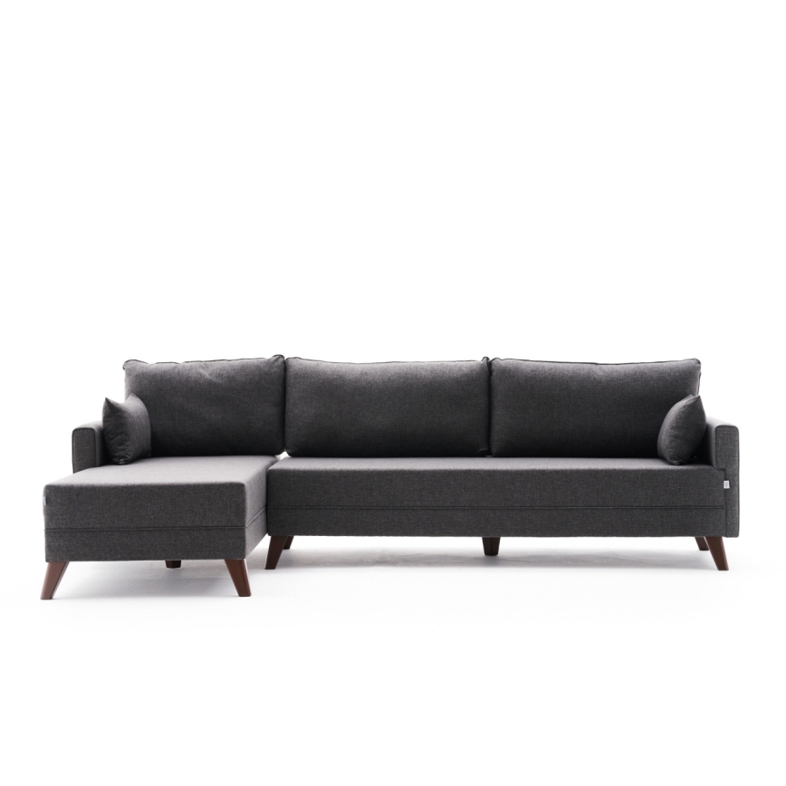 L formos kampinė sofa RIGA, antracito, kairinė