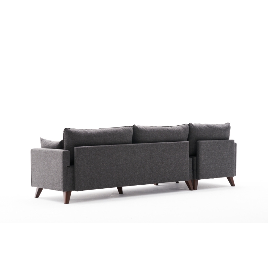 L formos kampinė sofa RIGA, antracito, kairinė
