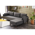 L formos kampinė sofa RIGA, antracito spalvos, dešinės pusės
