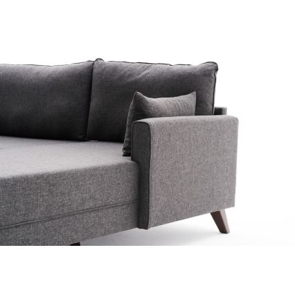 L formos kampinė sofa RIGA, antracito spalvos, dešinės pusės