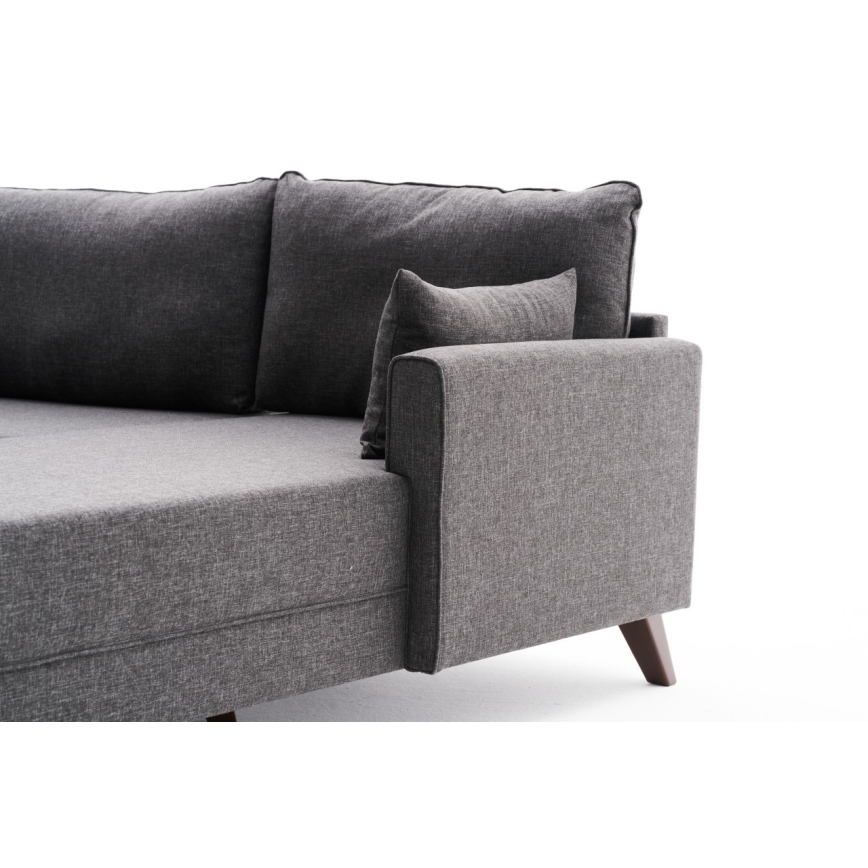 L formos kampinė sofa RIGA, antracito spalvos, dešinės pusės