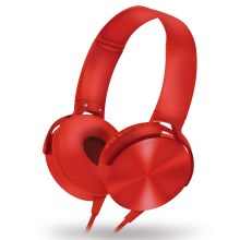 Laidinės ausinės su mikrofonu raudonos spalvos