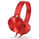 Laidinės ausinės su mikrofonu raudonos spalvos