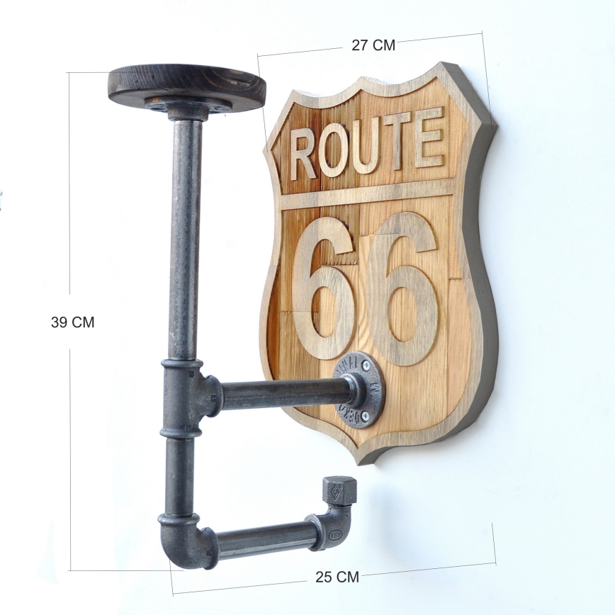 Laikiklis tualetinio popieriaus su lentyna BORU 39x27 cm juoda/ruda