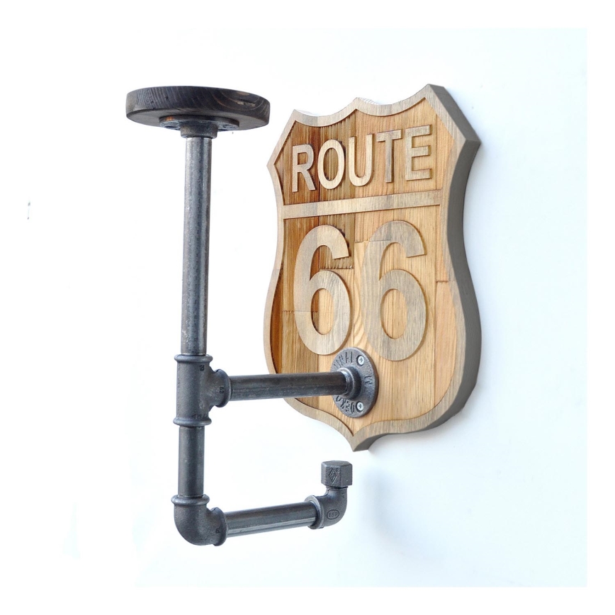 Laikiklis tualetinio popieriaus su lentyna BORU 39x27 cm juoda/ruda