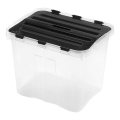 Laikymo dėžė DRAGON 24 l juoda/skaidri