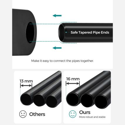 Laikymo spinta su lentynomis ir drabužių strypu MATIS 138x182 cm juoda