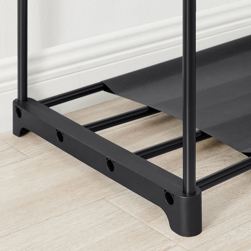Laikymo spinta su lentynomis ir drabužių strypu MATIS 138x182 cm juoda