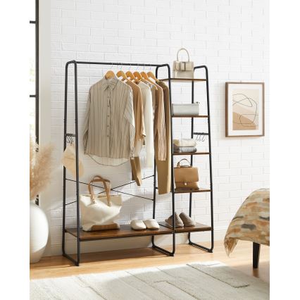 Laisvai stovinti kabykla LINEA, ruda/juoda