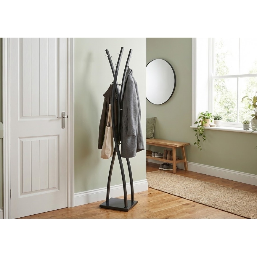 Laisvai stovinti kabykla VALET 179x35 cm juoda