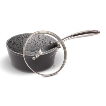 Lamart - granitinis prikaistuvis su dangčiu, 16 cm, juodas/pilkas/nerūdijančio plieno