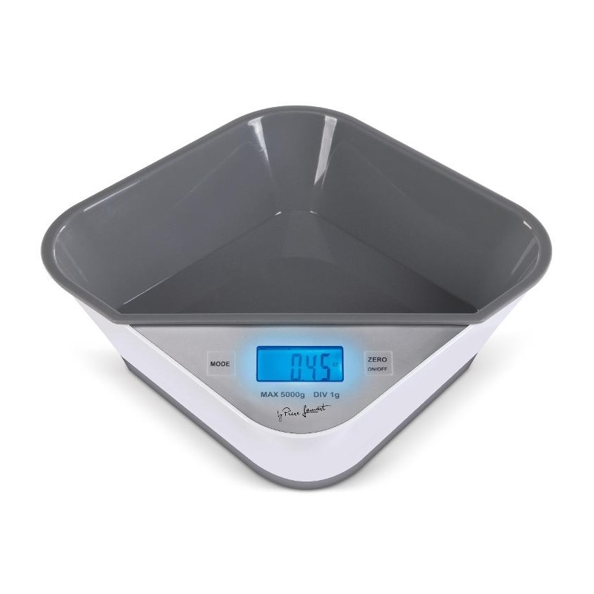 Lamart - Skaitmeninė virtuvinė svarstyklė 2xAAA balta/pilka