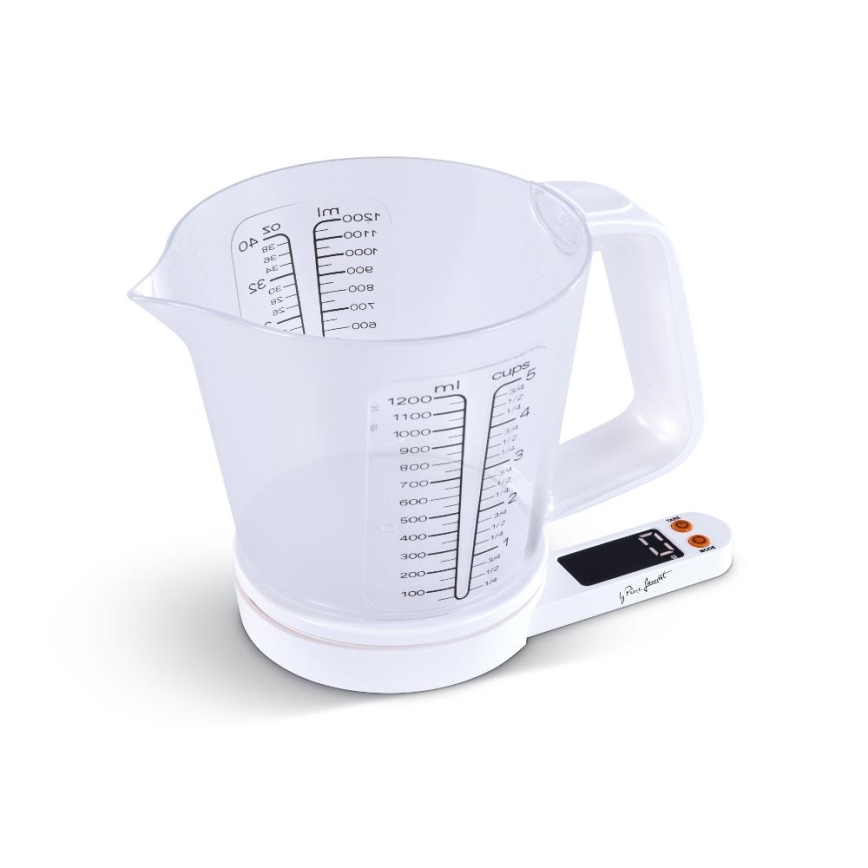 Lamart - skaitmeninė virtuvinė svarstyklė su matavimo indeliu 2xAAA balta