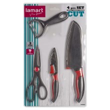 Lamart - Virtuvės komplektas 4 vnt - 2x peilis, skustuvas ir žirklės