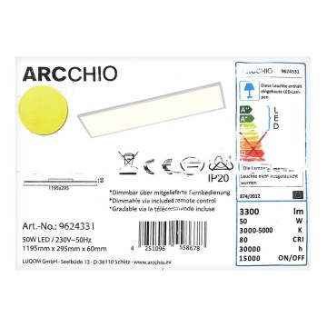 Lampenwelt - LED reguliuojamas lubinis šviestuvas BLAAN LED/50W/230V + nuotolinio valdymo pultas