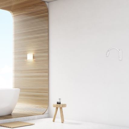 Lanksčioji LED sieninė lempa su USB BASE LED/8W+LED/2W/230V, balta