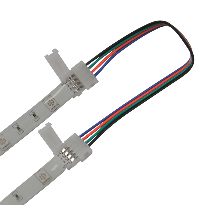 Lanksti dvipusė jungtis RGB LED juostoms 4 kontaktų 10 mm