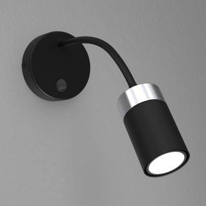 Lanksti stalinė lempa JOKER 1xGU10/8W/230V juoda/ matinio chromo