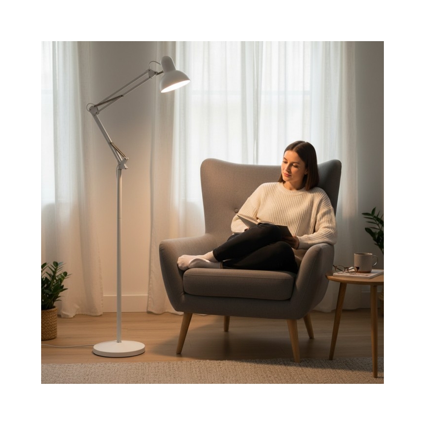 Lanksti pastatoma lempa AURIQ 1xE27/60W/230V 184 cm balta