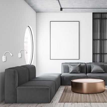 Lanksti sieninė LED lempa su USB BASE LED/8W + LED/2W/230V balta