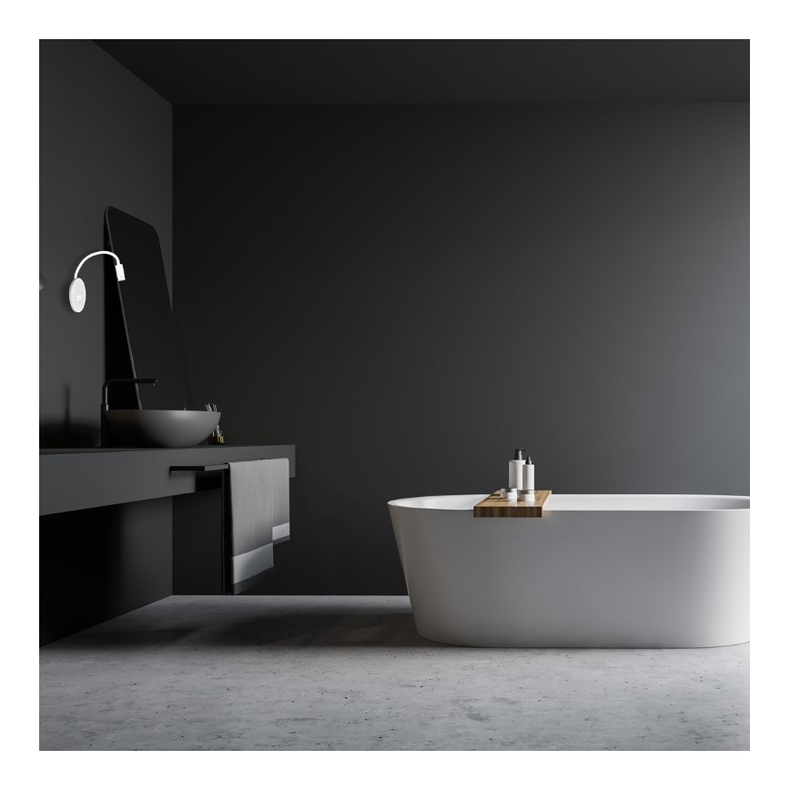 Lanksti sieninė LED lempa su USB BASE LED/8W+LED/2W/230V balta/sidabrinė