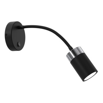 Lanksti stalinė lempa JOKER 1xGU10/8W/230V juoda/ matinio chromo