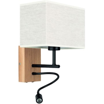 Lankstus LED šviestuvas BOHO 1xE27/25W + LED/1W/230V ąžuolas