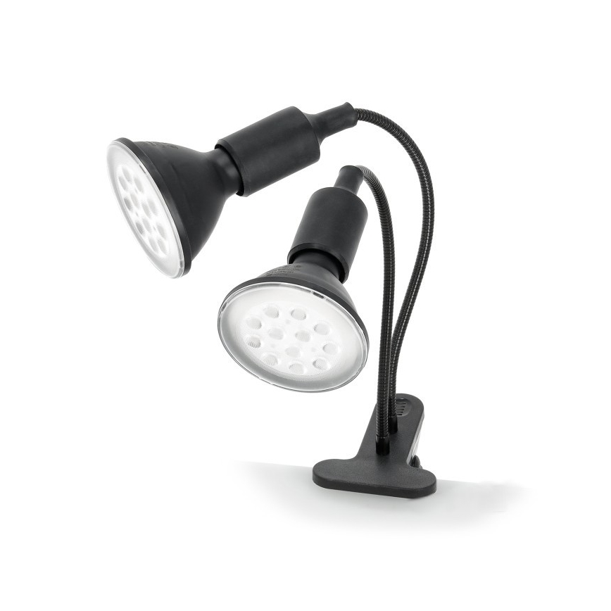 Lankstus Stalinis šviestuvas su segtuku augalams auginti PLANTY 2xE27/30W/230V juoda
