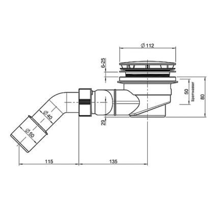 LAUFEN H2951270000001 - Sifonas dušo padėklui SOLUTIONS, plastikas, baltas