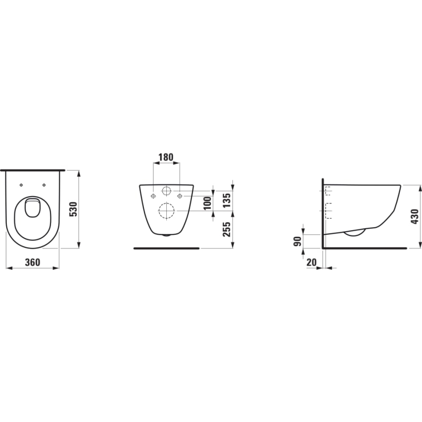 LAUFEN H8209560000001 - Pakabinamas tualetas PRO keramika/balta