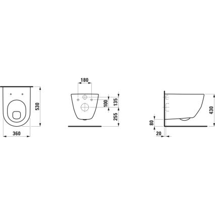 LAUFEN H8209590000001 - Pakabinamas PRO klozetas, keraminis / baltas