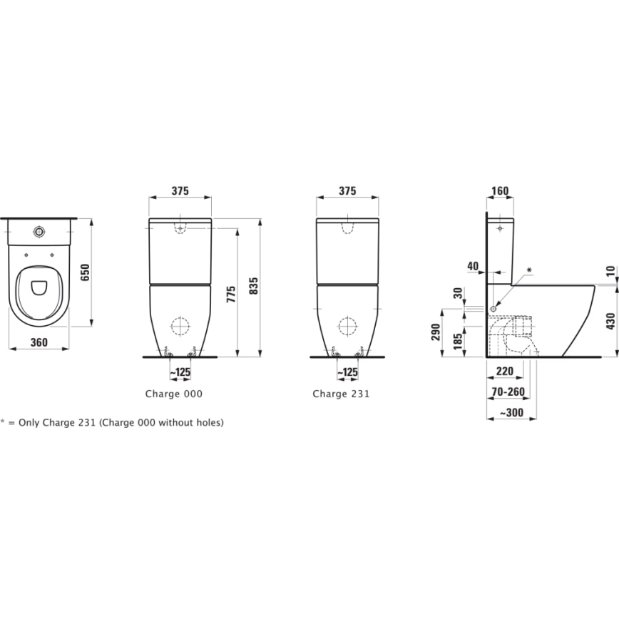 LAUFEN H8259624000001 - Klozeto dubuo PRO keramika/balta