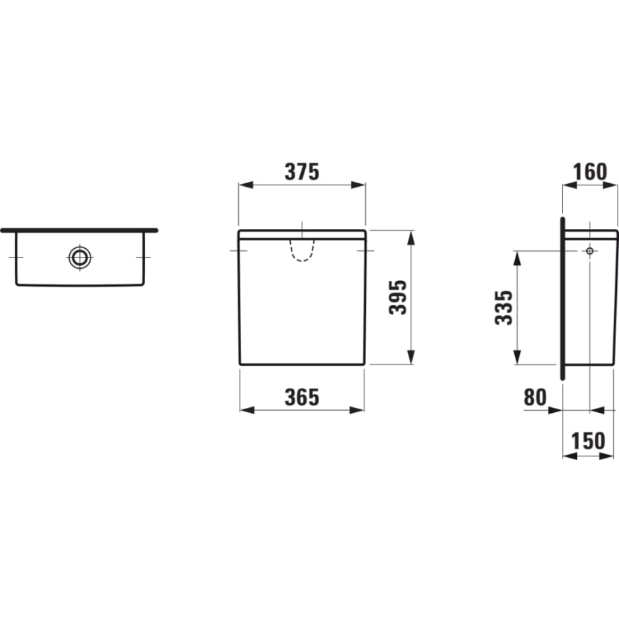 LAUFEN H8299520009721 - PRO nuleidimo cisterna su šoniniu įvadu keramika/balta