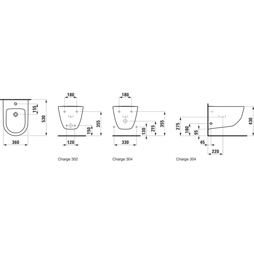 LAUFEN H8309520003021 - Pakabinamas bidė PRO keramika/balta