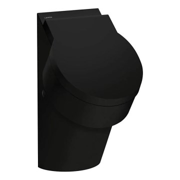 LAUFEN H8402810200001 - Pisuaras su angomis VAL dangčiui, galinis vandens įvadas, galinis nuotekų išvada keramika/blizgi juoda