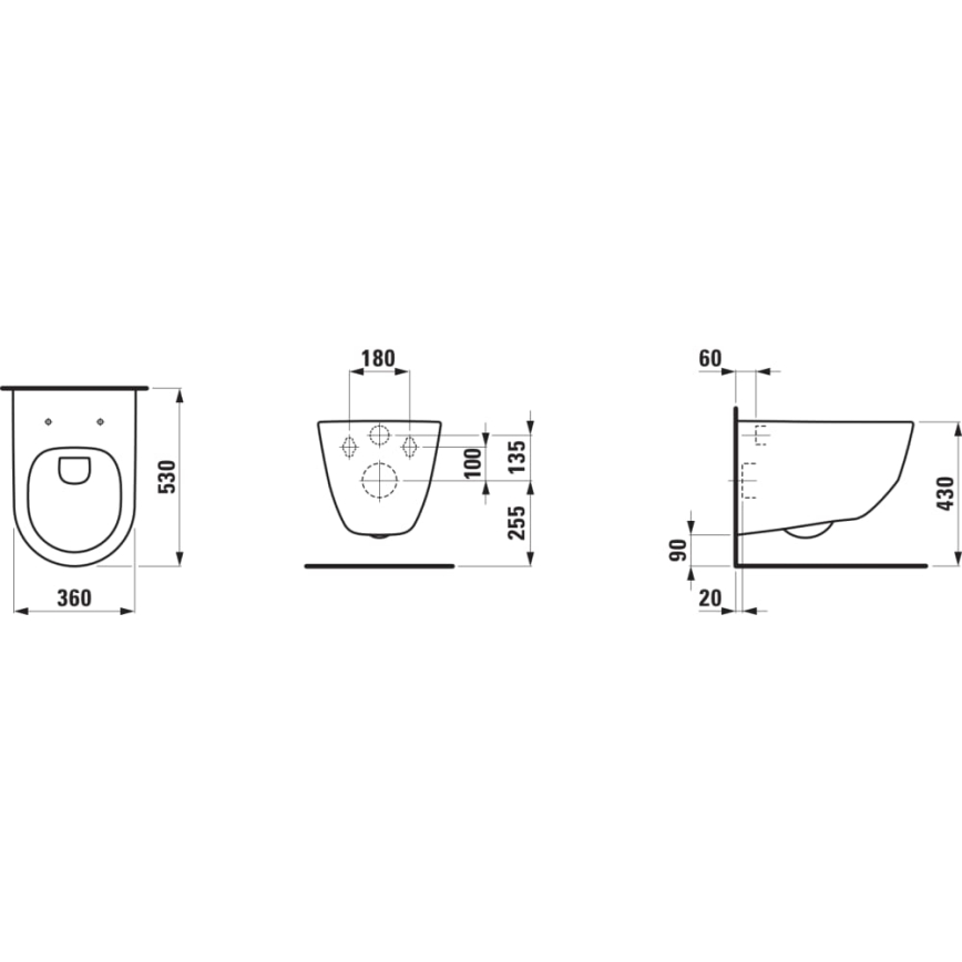 LAUFEN H8669570000001 - Pakabinamas klozetas PRO, keramika / balta + klozeto dangtis SoftClose PRO, duroplastas / balta
