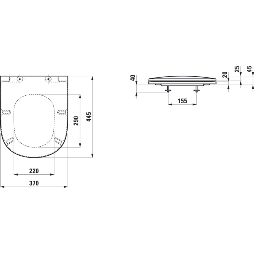 LAUFEN H8910830000001 - Tualeto dangtis SoftClose LUA duroplast/balta