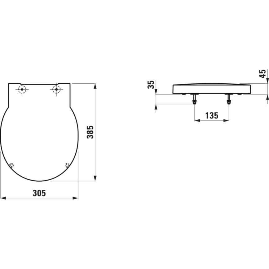 LAUFEN H8942827160001 - Pisuaro dangtis SoftClose VAL, iš duroplasto / matinė juoda