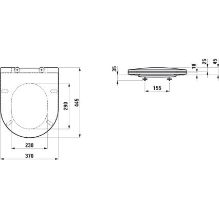 LAUFEN H8989660000001 - Tualeto dangtis SoftClose PRO duroplast/balta