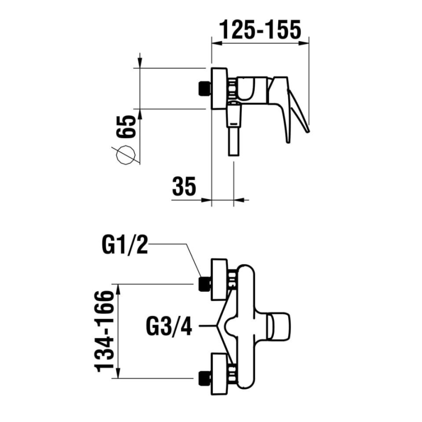 LAUFEN HF500750100600 - Dušo rinkinys su maišytuvu LAURIN, blizgus chromas