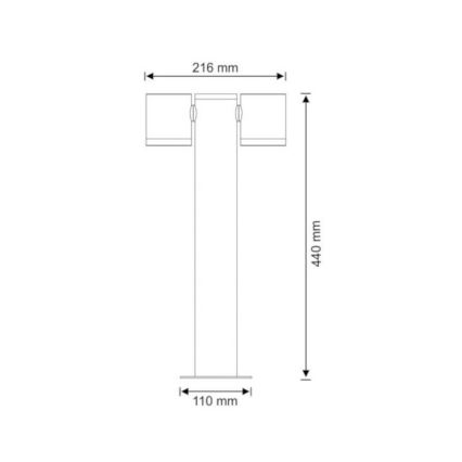 Laukinė lempa  PINO 2xGU10/10W/230V IP44 44 cm