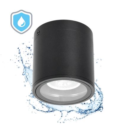 Lauko akcentinis šviestuvas 1xGU10/35W/230V IP54 apvalus juoda