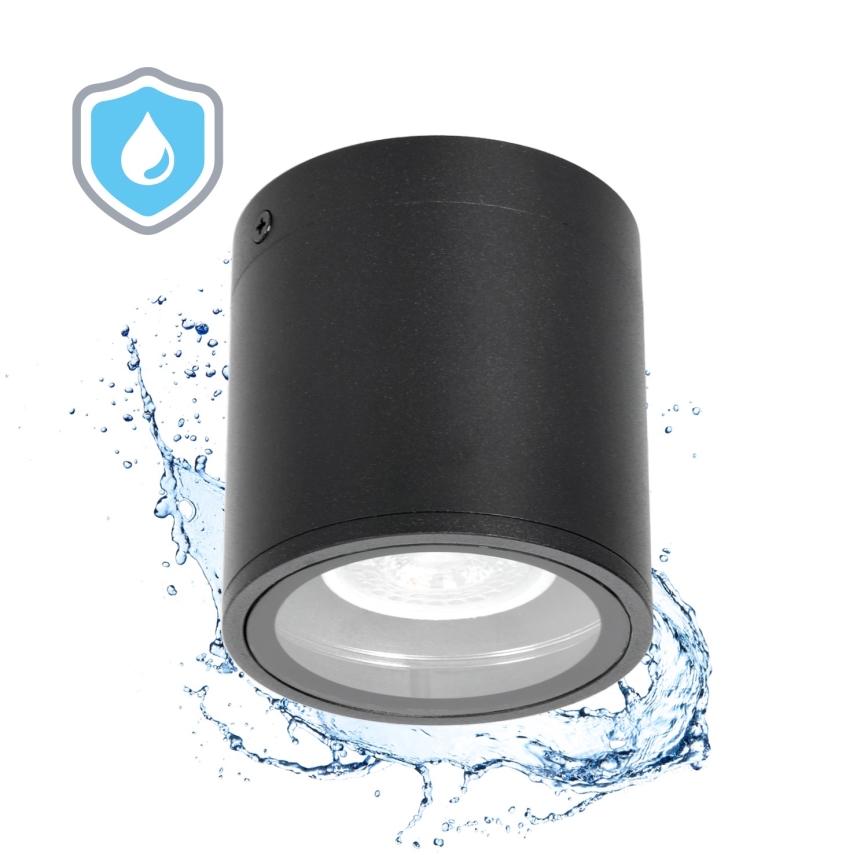 Lauko akcentinis šviestuvas 1xGU10/35W/230V IP54 apvalus juoda