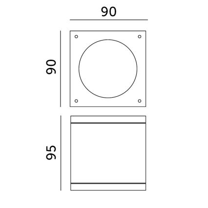 Lauko akcentinis šviestuvas 1xGU10/35W/230V IP54 kampinis juoda