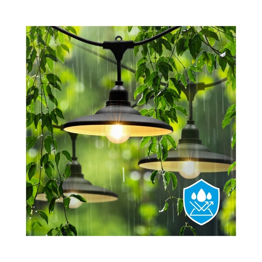 Lauko dekoratyvinė girlianda CRETE 10xE27/230V 15m IP44