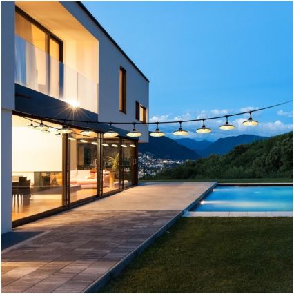 Lauko dekoratyvinė girlianda CRETE 20xE27/230V 25m IP44