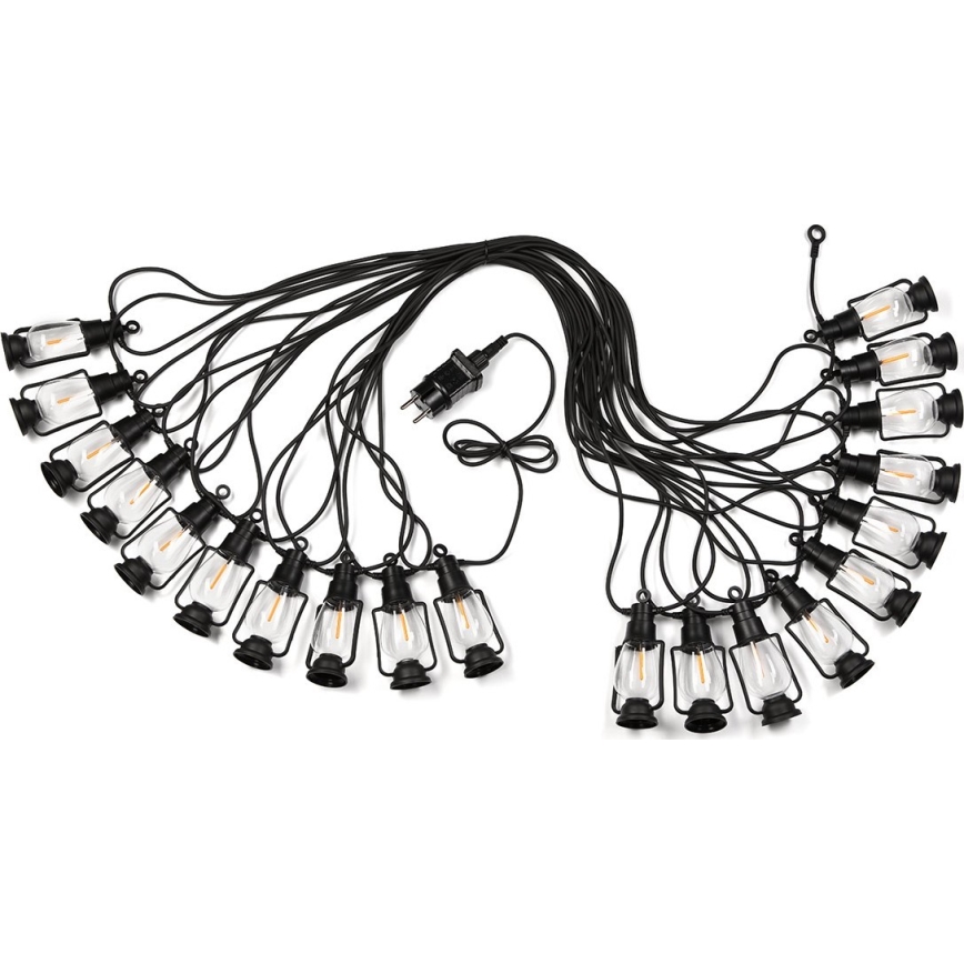 Lauko dekoratyvinė girlianda GIRLANDA 20xLED 20m IP44 šiltai balta